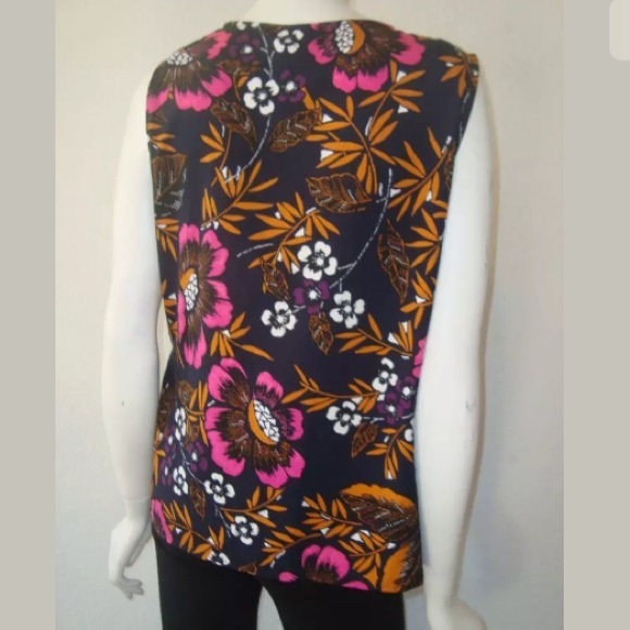 🎊 A NEW DAY XL Navy Floral Sleeveless Knot Top - Picture 3 of 3